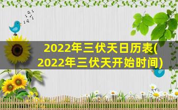 2022年三伏天日历表(2022年三伏天开始时间)