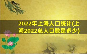 2022年上海人口统计(上海2022总人口数是多少)