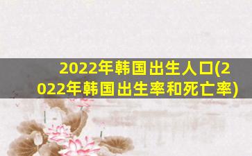 2022年韩国出生人口(2022年韩国出生率和死亡率)