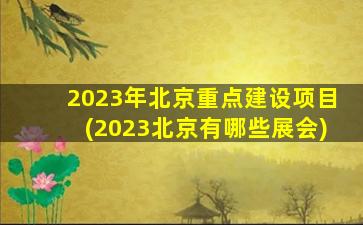 2023年北京重点建设项目(2023北京有哪些展会)