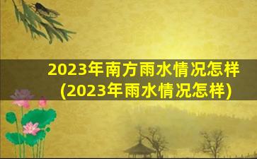 2023年南方雨水情况怎样(2023年雨水情况怎样)