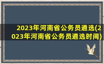 2023年河南省公务员遴选(2023年河南省公务员遴选时间)