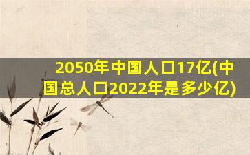 2050年中国人口17亿(中国总人口2022年是多少亿)