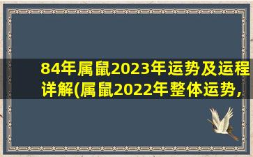 84年属鼠2023年运势及运程详解(属鼠2022年整体运势,84年属鼠的人2023年的运势及运程)