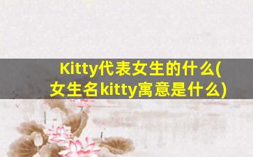 Kitty代表女生的什么(女生名kitty寓意是什么)