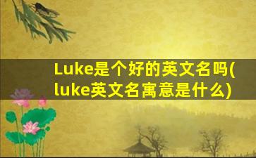 Luke是个好的英文名吗(luke英文名寓意是什么)