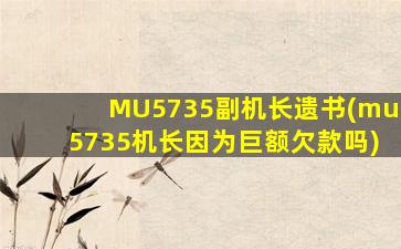 MU5735副机长遗书(mu5735机长因为巨额欠款吗)