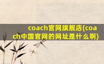 coach官网旗舰店(coach中国官网的网址是什么啊)