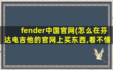 fender中国官网(怎么在芬达电吉他的官网上买东西,看不懂。)