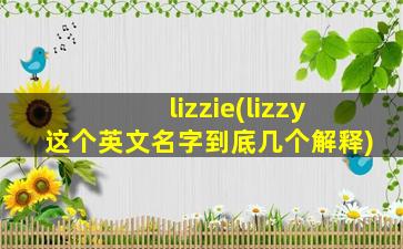 lizzie(lizzy这个英文名字到底几个解释)