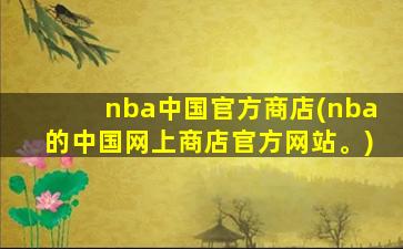 nba中国官方商店(nba的中国网上商店官方网站。)