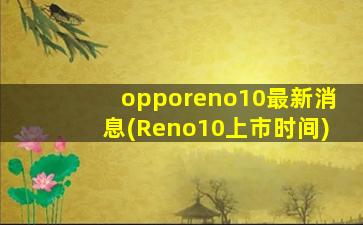opporeno10最新消息(Reno10上市时间)