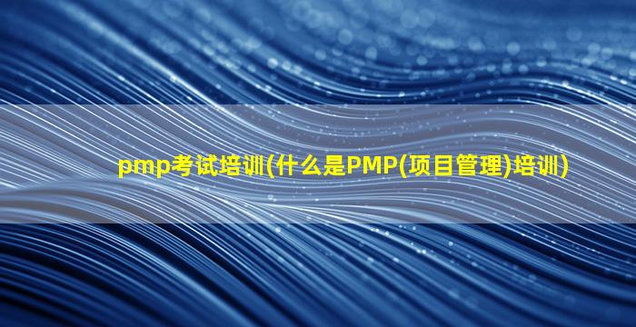 pmp考试培训(什么是PMP(项目管理)培训)