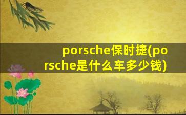 porsche保时捷(porsche是什么车多少钱)