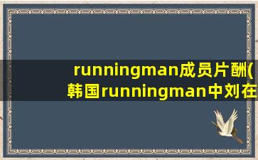 runningman成员片酬(韩国runningman中刘在石成员片酬一样吗)