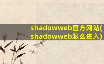 shadowweb官方网站(shadowweb怎么进入)