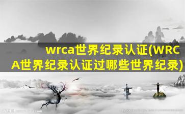 wrca世界纪录认证(WRCA世界纪录认证过哪些世界纪录)