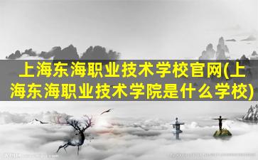 上海东海职业技术学校官网(上海东海职业技术学院是什么学校)