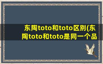 东陶toto和toto区别(东陶toto和toto是同一个品牌吗)