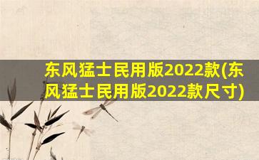 东风猛士民用版2022款(东风猛士民用版2022款尺寸)