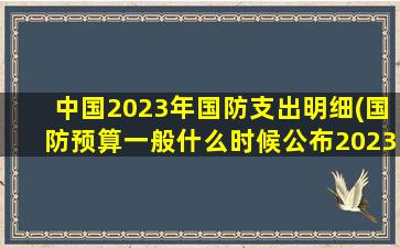 中国2023年国防支出明细(国防预算一般什么时候公布2023)