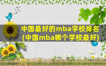 中国最好的mba学校排名(中国mba哪个学校最好)