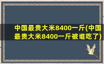 中国最贵大米8400一斤(中国最贵大米8400一斤被谁吃了)